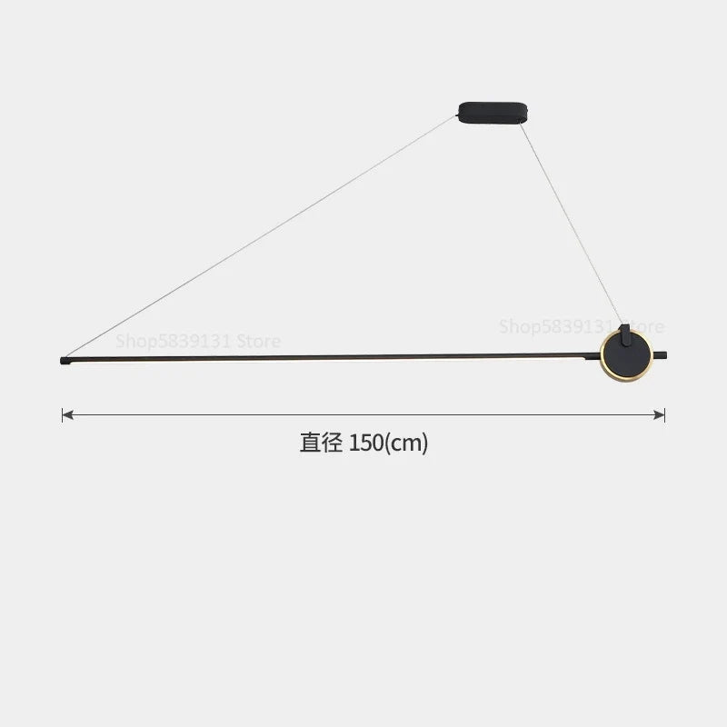 luminaire suspendu nordique simple longue bande déco maison