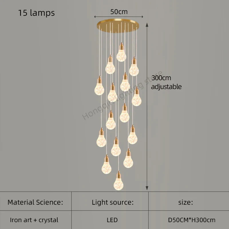 lustre moderne en cristal pour décoration intérieure élégante