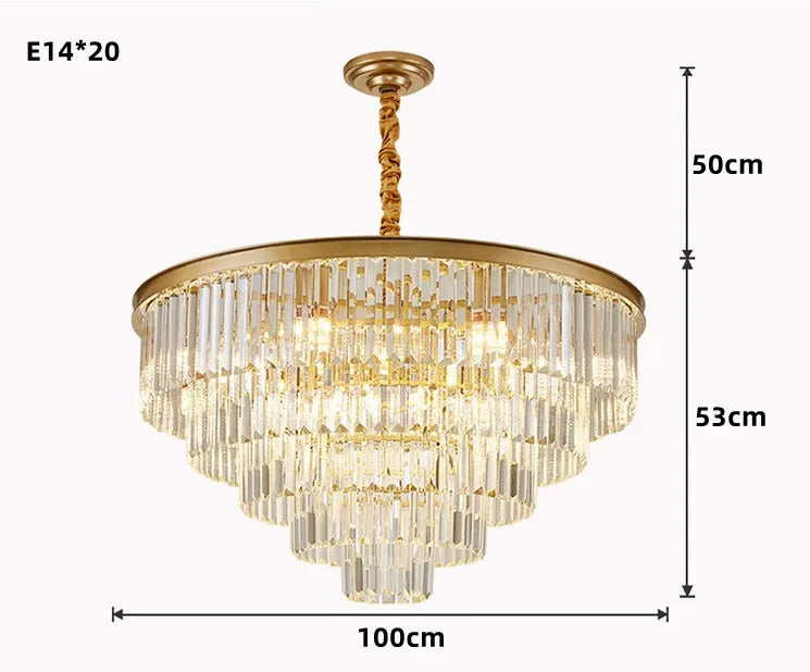 lustre moderne en cristal pour décoration intérieure élégante