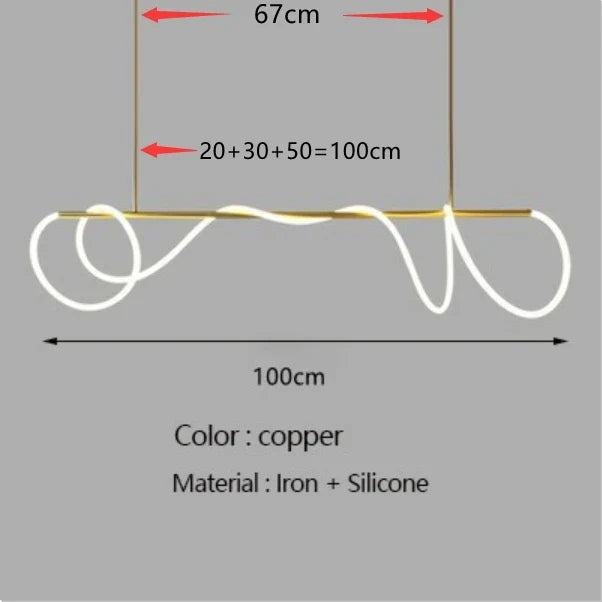 Modern minimalist hose LED restaurant chandelier used for kitchen, bar, hanging, lighting, and decorative lighting fixtures