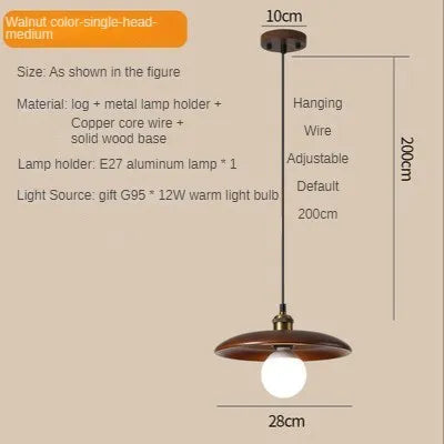 suspension en bois massif pour décoration intérieure moderne