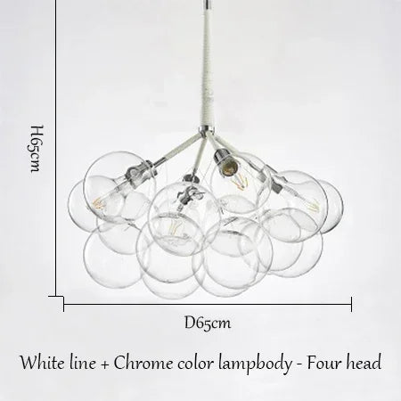 lustre moderne en verre lumineux pour décoration intérieure