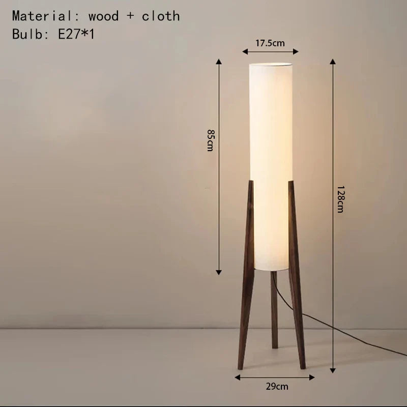 Lampadaire LED en bois style coréen