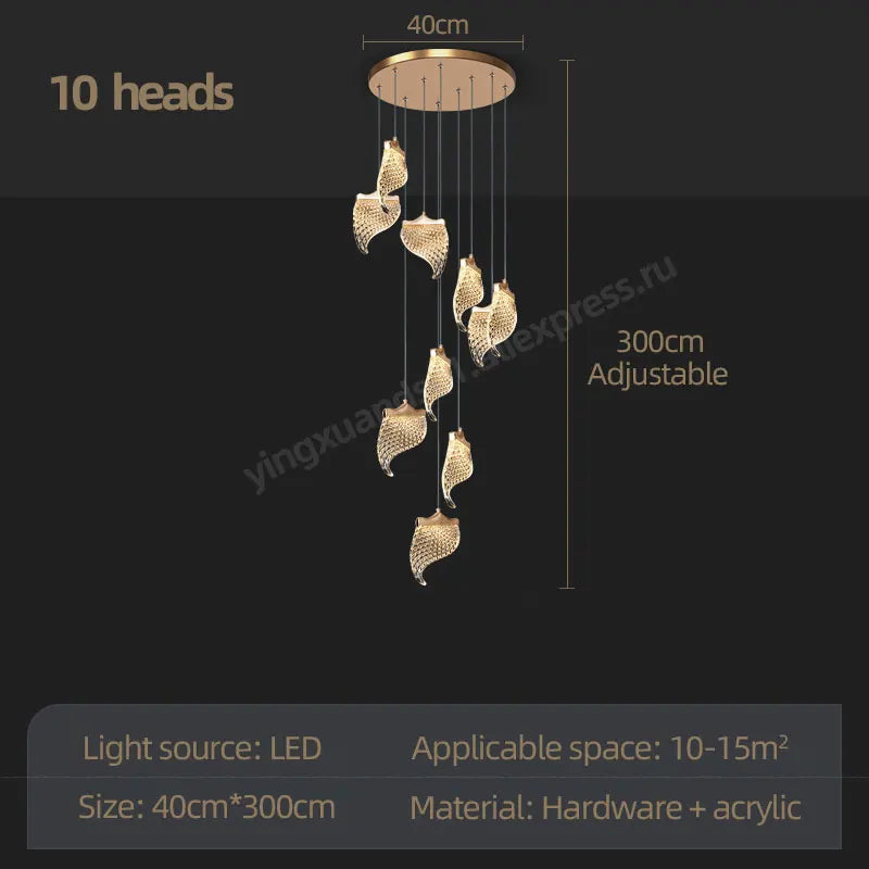 lustre led suspendu pour éclairage moderne intérieur