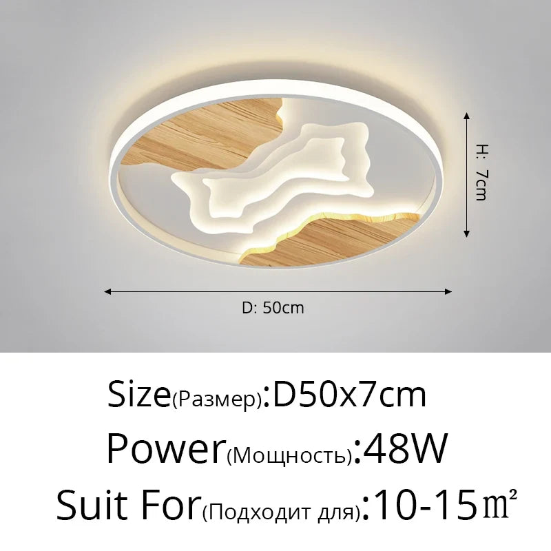 lustre nordique led ultra-mince au grain moderne atmosphérique