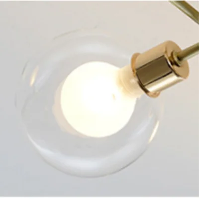 Plafonnier boule de verre nordique or noir pour salon chambre Hall suspension lampe décor à la maison éclairage Lustres Luminaires