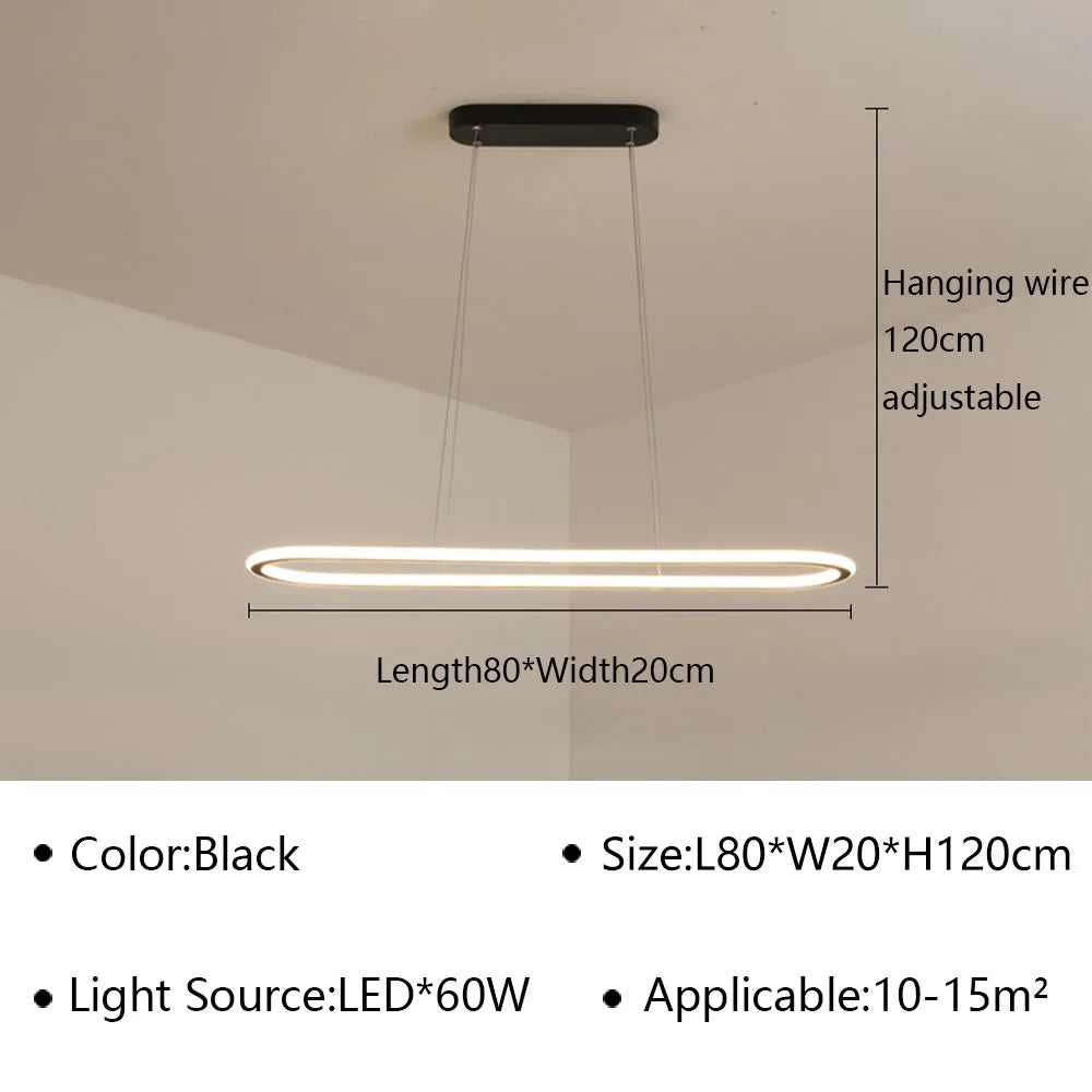 suspension moderne à LED pour décoration intérieure élégante