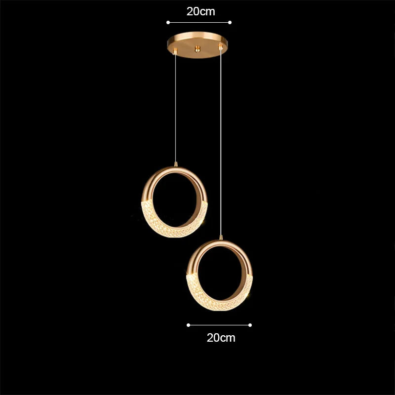 Nordique moderne suspension LED lumière or acrylique lustre créativité suspension lampe intérieur maison loft chambre chevet étude escaliers