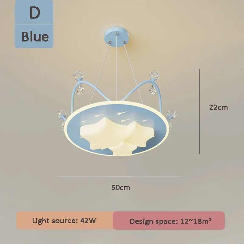 lustre nuage cristal romantique pour chambre d'enfant décoratif