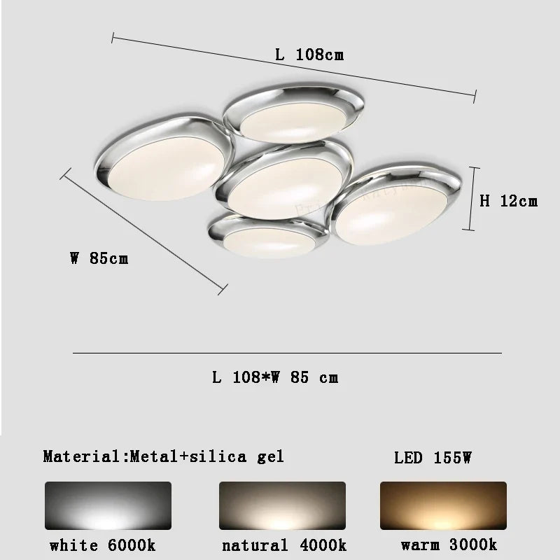 plafonnier led intelligent design moderne forme galets