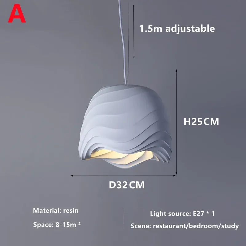 Nordic Wabi-Sabi Wind Chandelier Dining Room LED Pendant Lights Bedroom Study Suspend Lamp Home Decor Cafe Hanging Lamps Fixture