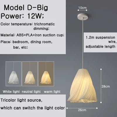 lustre moderne simple impression 3d créative à trois extrémités