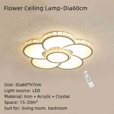 plafonnier led design moderne simple éclairage décoratif fleur chaude romantique