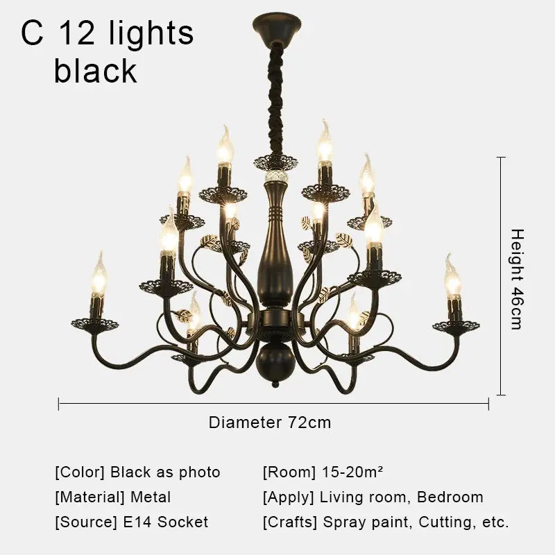 lustre rétro en tissu pour décoration intérieure campagne
