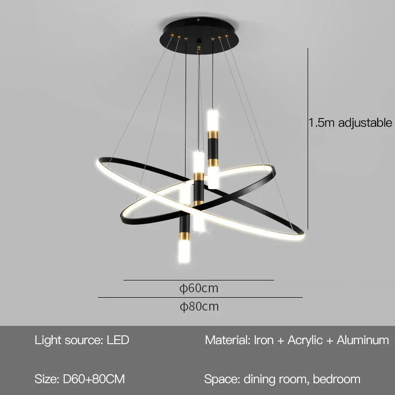 Lustres LED rondes modernes pour salon salle à manger cuisine île Lustre suspension lumières luminaire décor à la maison éclairage intérieur