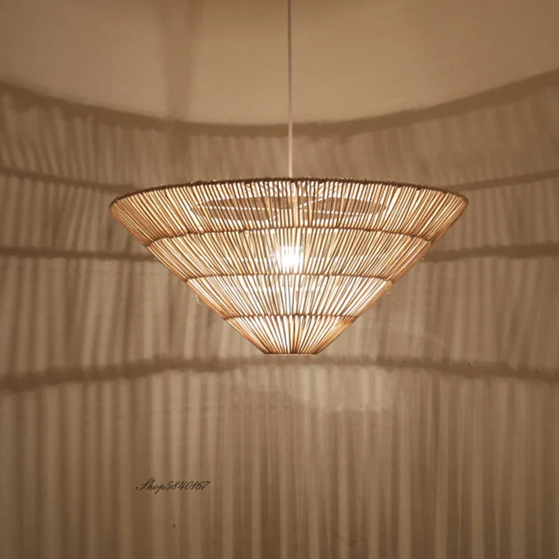 suspension en rotin style nordique fait main design wabi sabi