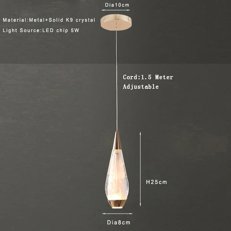 Lamp Modern 3-Lights Kitchen Island Pendant Lighting, Mini LED Light Fixtures Gold Crystal Hanging Light Fixture For Bedside R