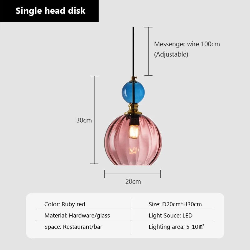 suspension bonbon verre luminaire déco maison