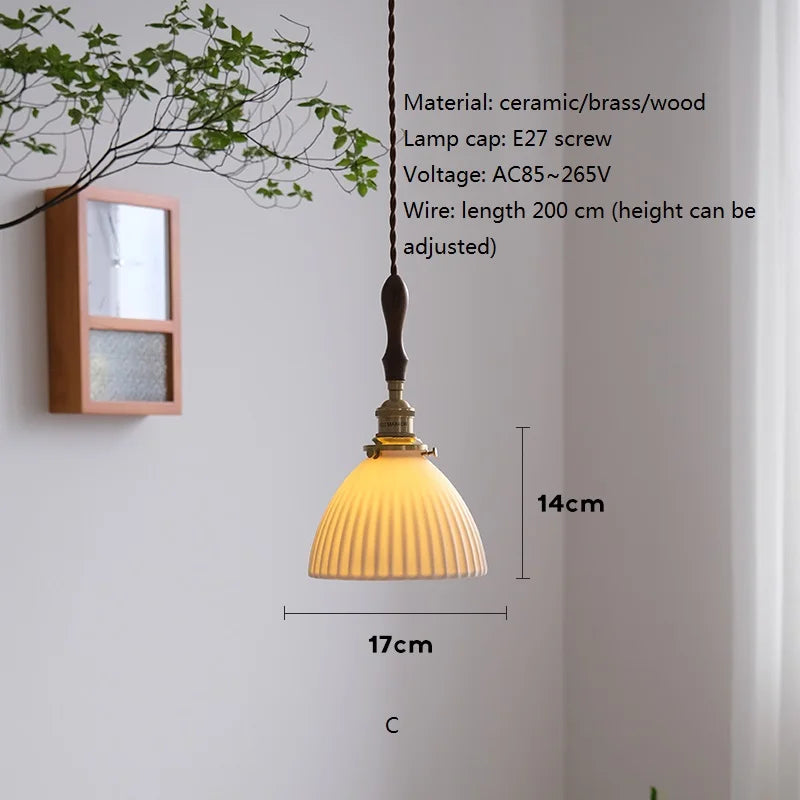 lustre nordique vintage en céramique et laiton luminaire suspendu