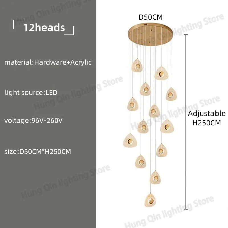 suspension design en acrylique pour intérieur moderne et loft