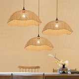 Rétro bambou tissage osier rotin suspension lumières à la main bambou lampe Restaurant salon chambre décor suspension