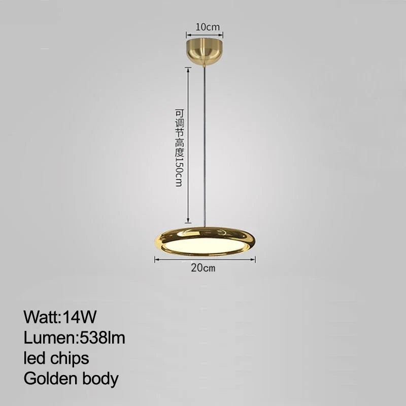 suspension à led minimaliste moderne design luxe ronde avec gradation