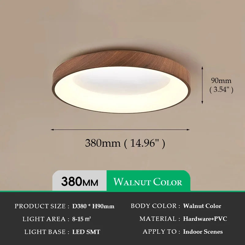 Walnut Color Water Transfer Printing, Modern Minimalist Wabi-Sabi, Ceiling Light for Living Room, Dining Room, Bedroom, Study