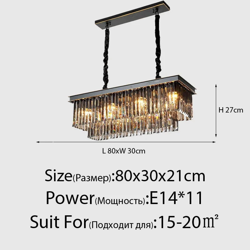Lustre en cristal LED moderne américain salon salle à manger Villa suspension chambre plafond suspension lampe décor à la maison Lustre