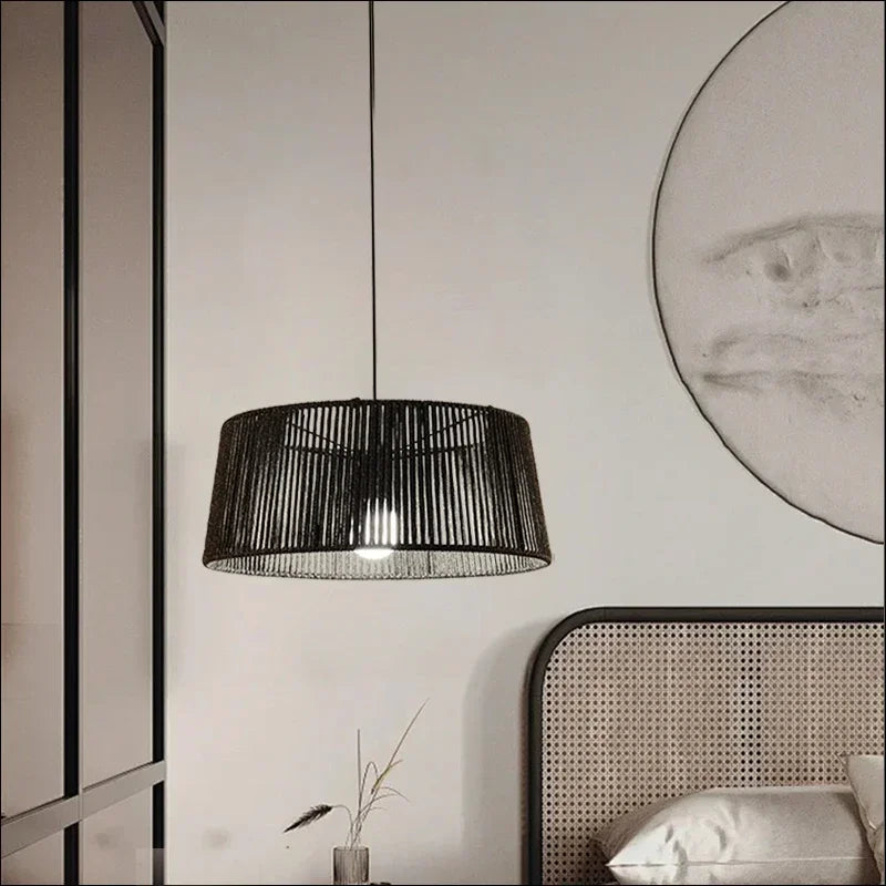 lustre nordique sandyha tissé corde éclairage led maison