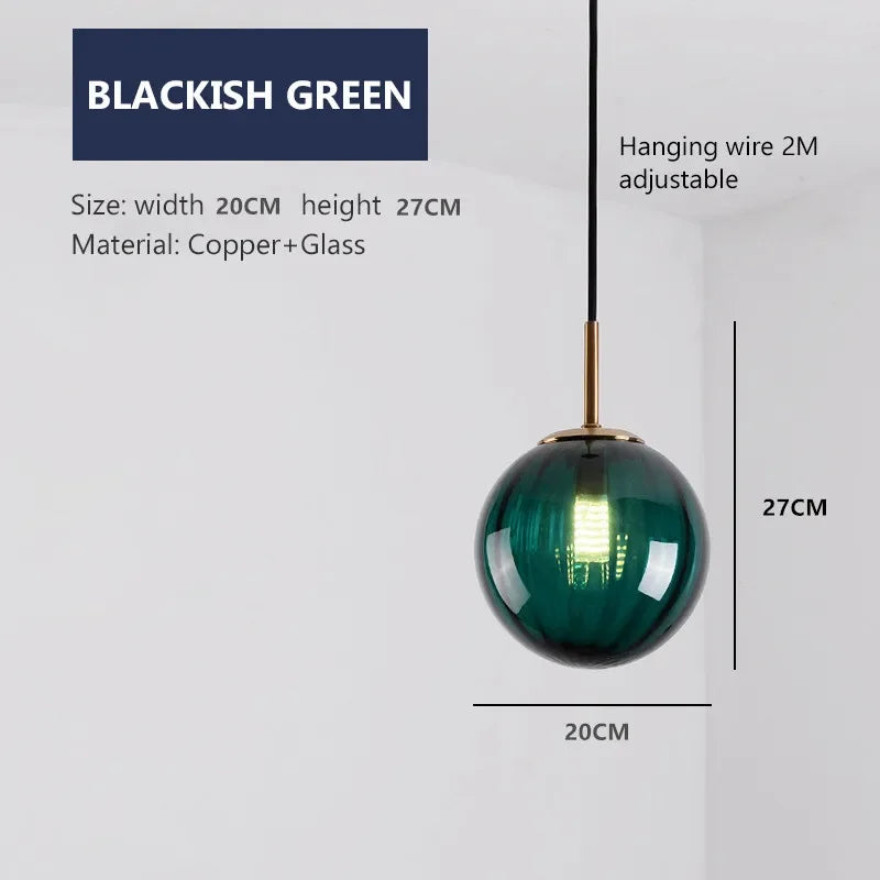lustre moderne en verre design suspendu lumineux nordique