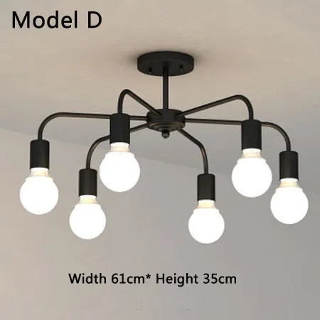 lustre moderne industriel pour décoration intérieure rétro simple
