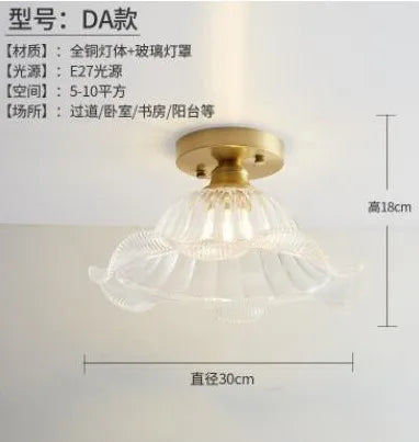 plafonnier led nordique vintage en verre pour intérieur moderne