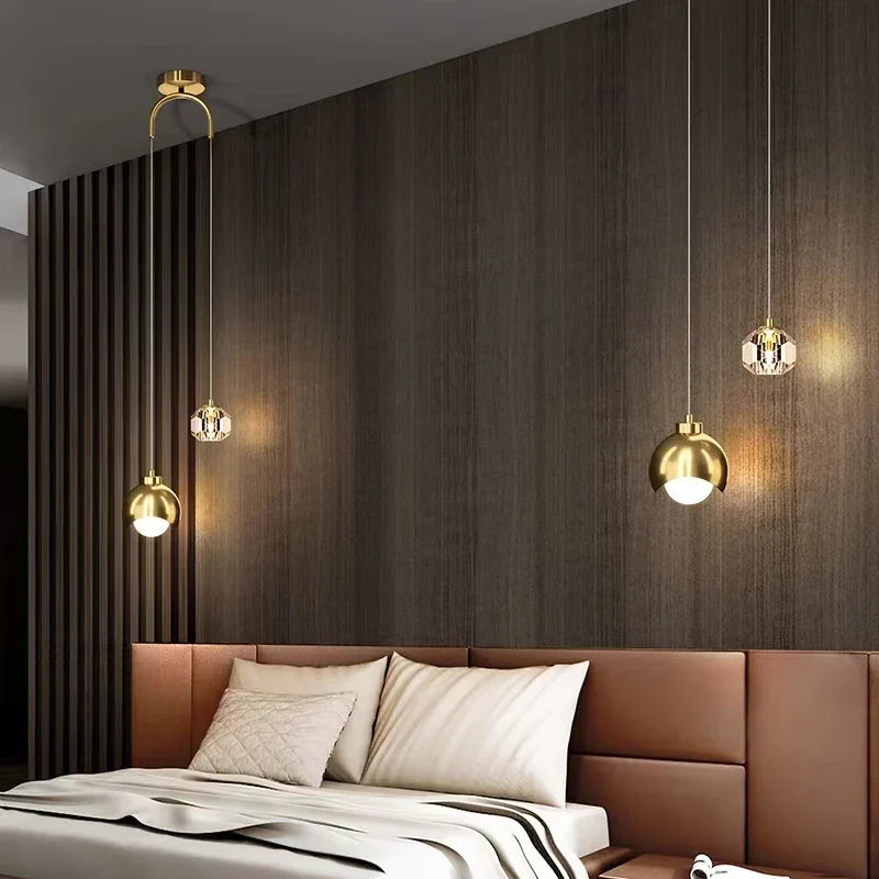 suspension moderne en cristal minimaliste pour intérieur élégant