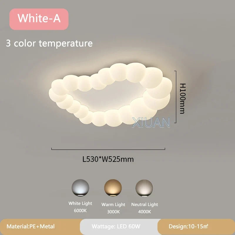 Nordic Cloud Ceiling Lamps Bedroom Ceiling Light Pink White Bubble Design Children's Room Chandelier Lights for Princess Room