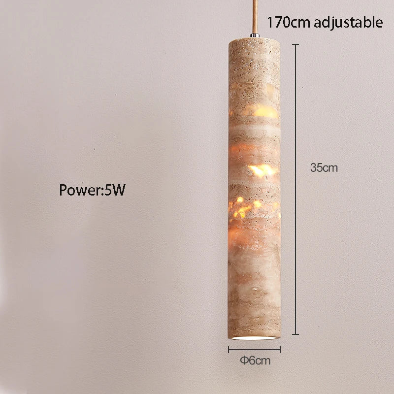 Suspension cylindrique LED en style marbre design