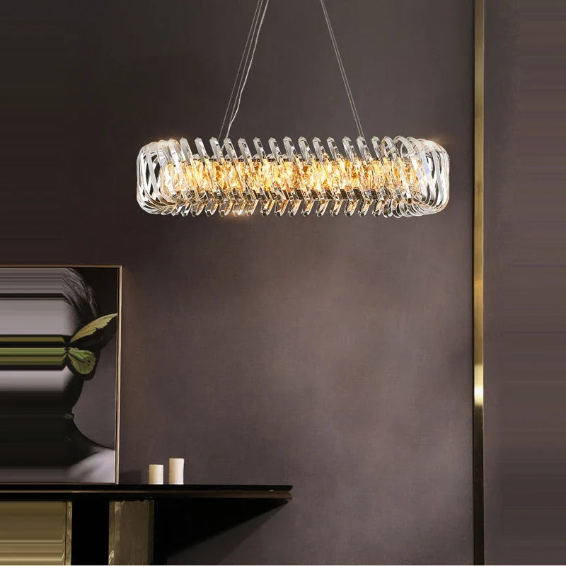 plafonnier moderne en cristal doré à led dimmable élégant et raffiné