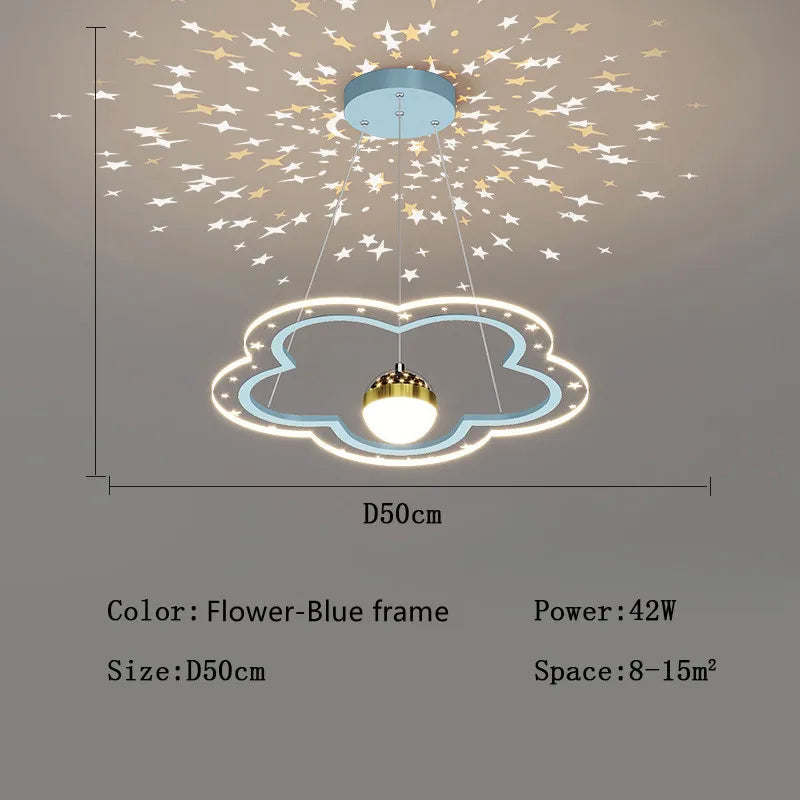 lustre étoile créatif lumineux pour chambre d'enfants