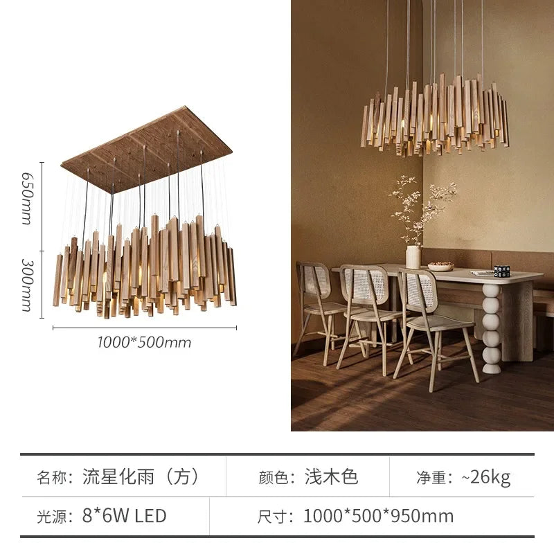 Lustre de Restaurant chinois en bois massif