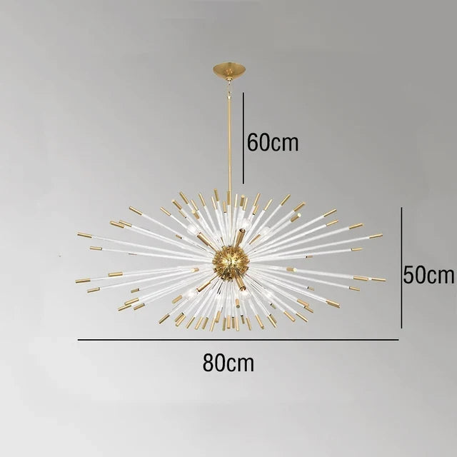 lustre de luxe design cristal pissenlit led pour décoration intérieure