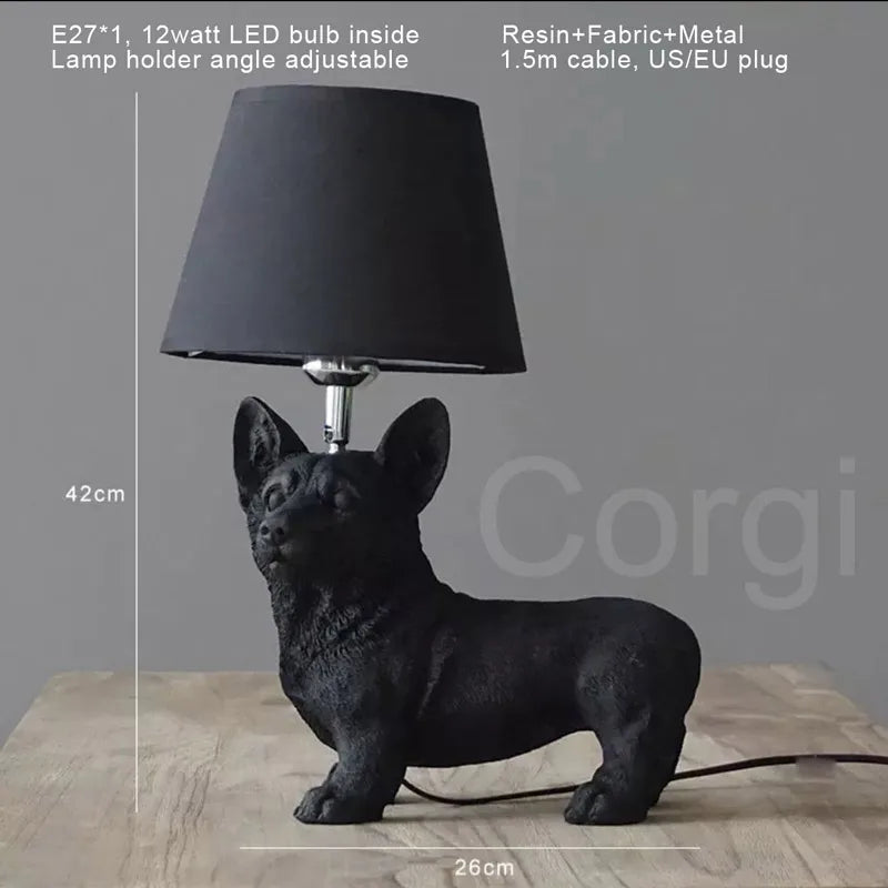 lampe de table led moderne design chiot nordique pour enfants