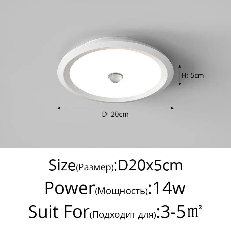 plafonnier led ultra-mince avec capteur de corps humain