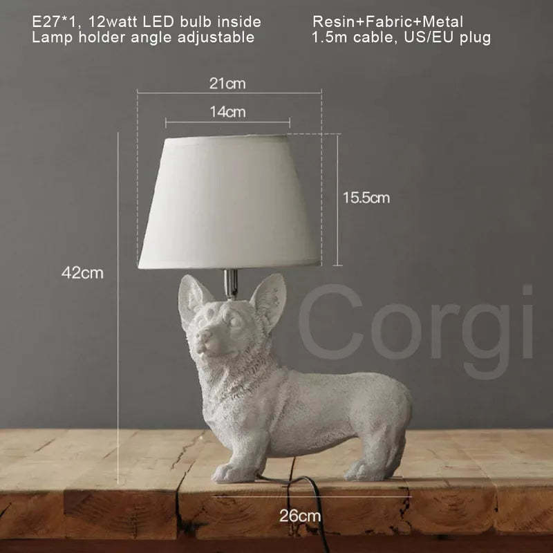 lampe de table led moderne design chiot nordique pour enfants