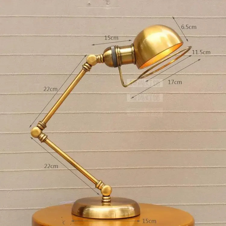 lampe à poser rétro en bronze style américain décorative