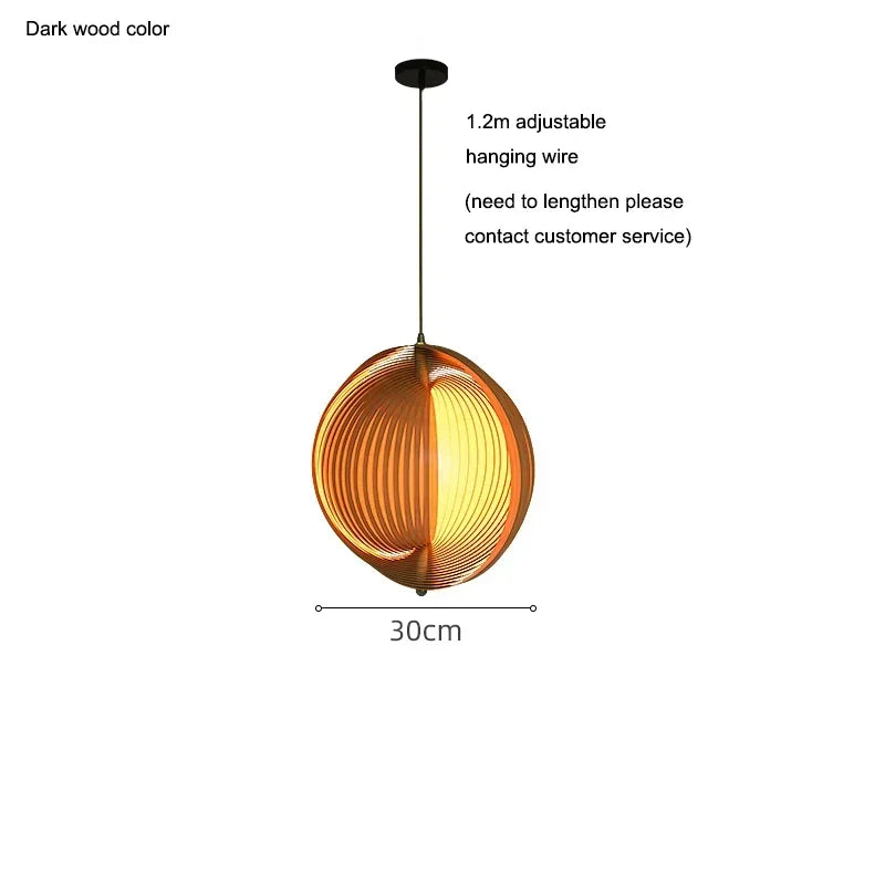 suspension en bois wabi sabi pour décoration intérieure moderne