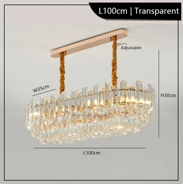 lustre led de luxe en cristal moderne 	 en stock