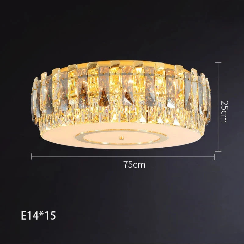 plafonnier led en verre cristal intensité réglable décoration moderne