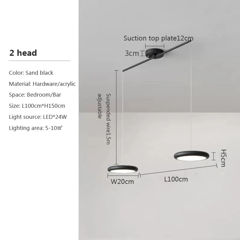 Nordique LED Suspension Lumière Vert 1-3 Tête Disque Lampes Suspendues Lustre Pour Salon Chambre Cuisine Salle À Manger Décor À La Maison Luminaire