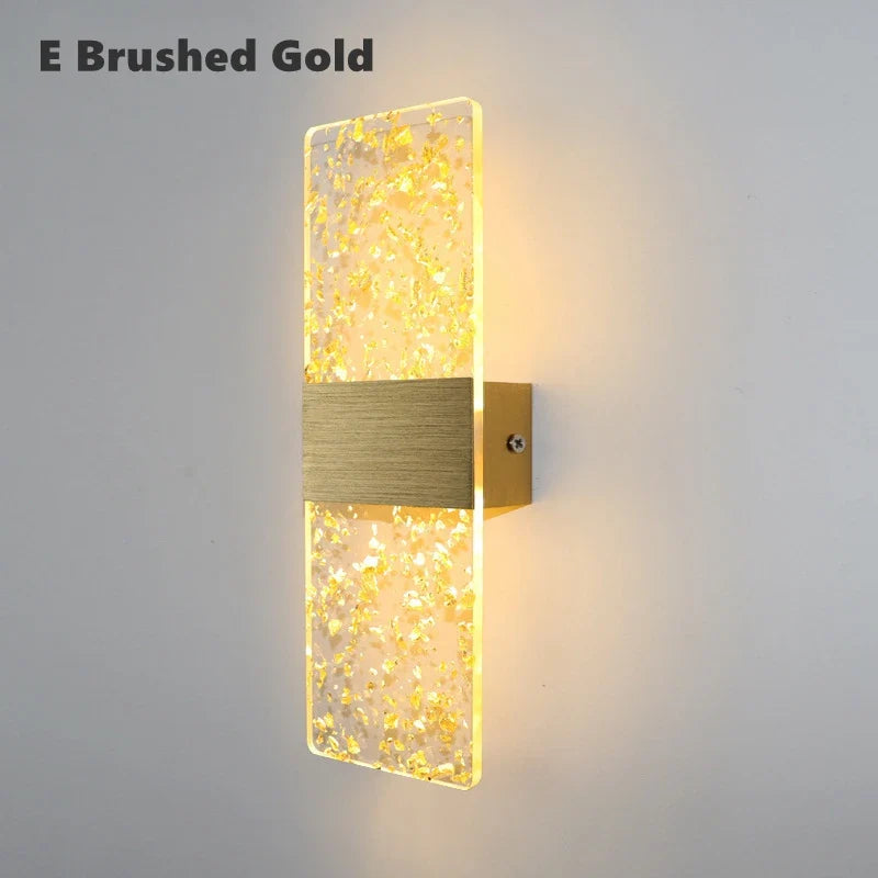 applique murale led nordique en acrylique doré brossé décoration intérieure