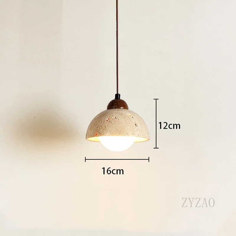 lustre en bois avec suspension et éclairage led