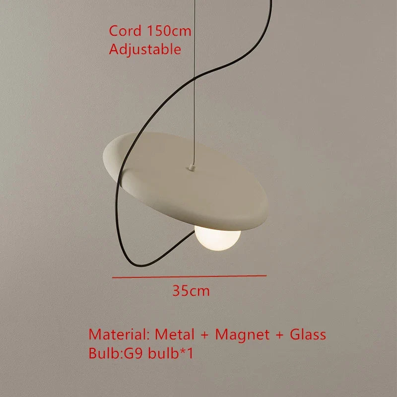 suspension led 3d design avec boule mobile et cordon ajustable